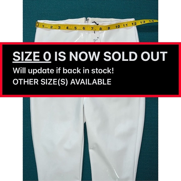 Alice + Olivia Maddox Vegan Leather Off White Skinny Legging Pant - Picture 7 of 16